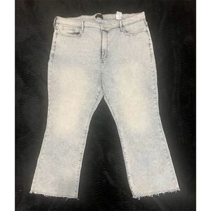 Banana Republic High Rise Bootcut Crop Light Wash Raw Hem Plus‎ Size Jena 35/20